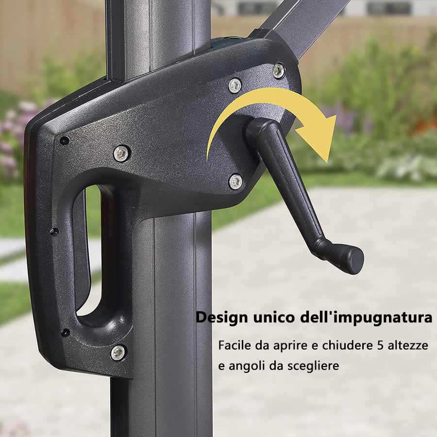 PURPLELEAF Ombrellone Rotondo da Giardino Economy,con Base