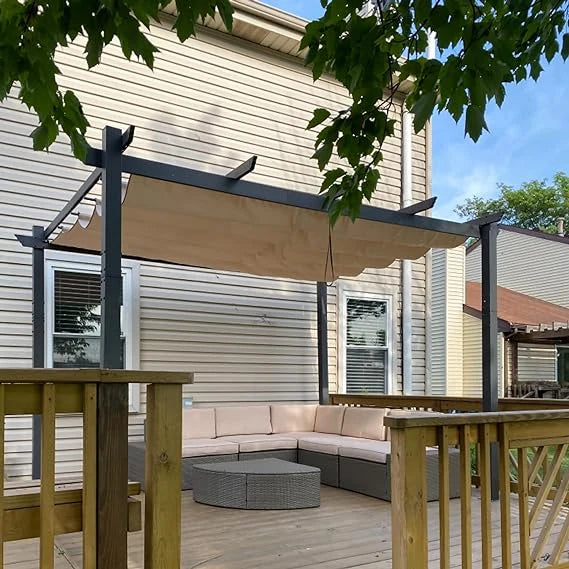 PURPLE LEAF Pergola Alluminio Pergolato da Giardino con Tetto ha Scomparsa Per Giardino Pergolati Terrazzo