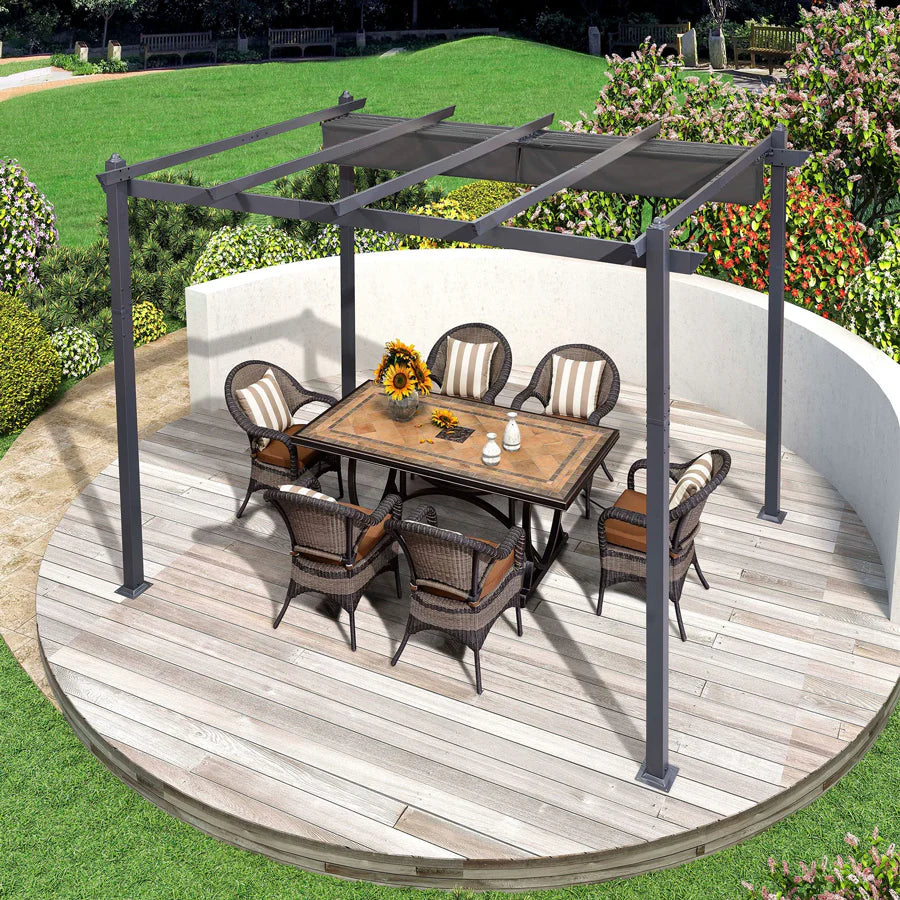 PURPLE LEAF Pergola Alluminio Pergolato da Giardino con Tetto ha Scomparsa Per Giardino Pergolati Terrazzo
