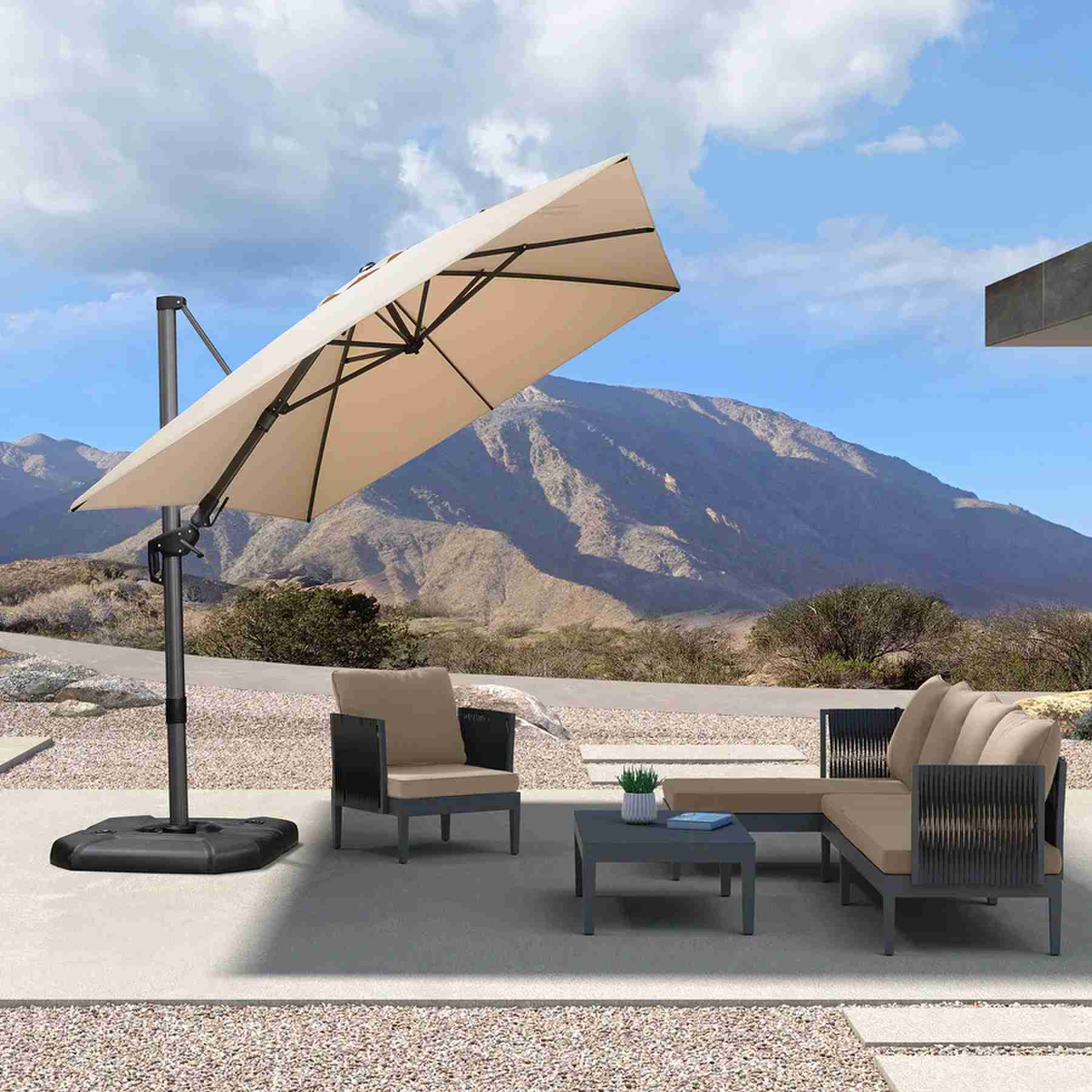 PURPLE LEAF Ombrellone da Giardino Rettangolare inclinabile economico