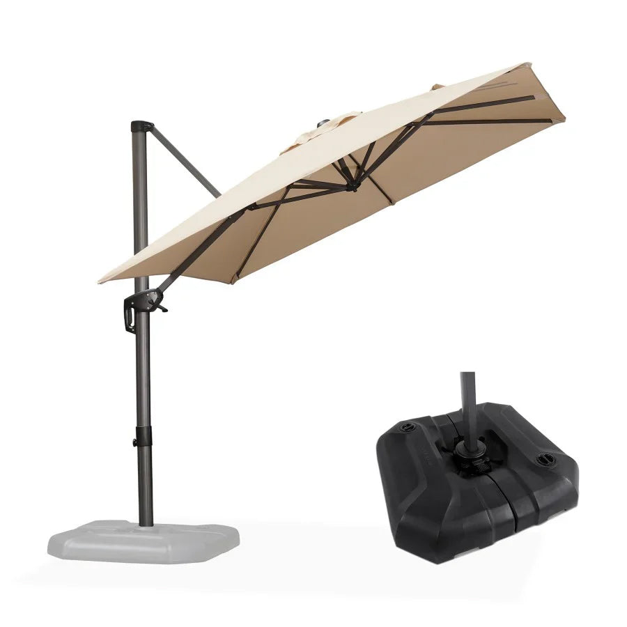 PURPLELEAF Ombrellone da Giardino Economico Quadrato ,con Base