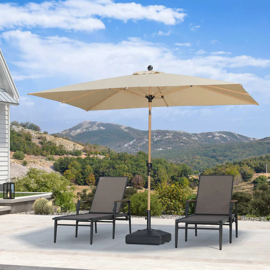 PURPLE LEAF Ombrellone da Giardino Effetto Legno,Ombrellone da Esterno per Balcone,Terrazza, Patio e Giardino