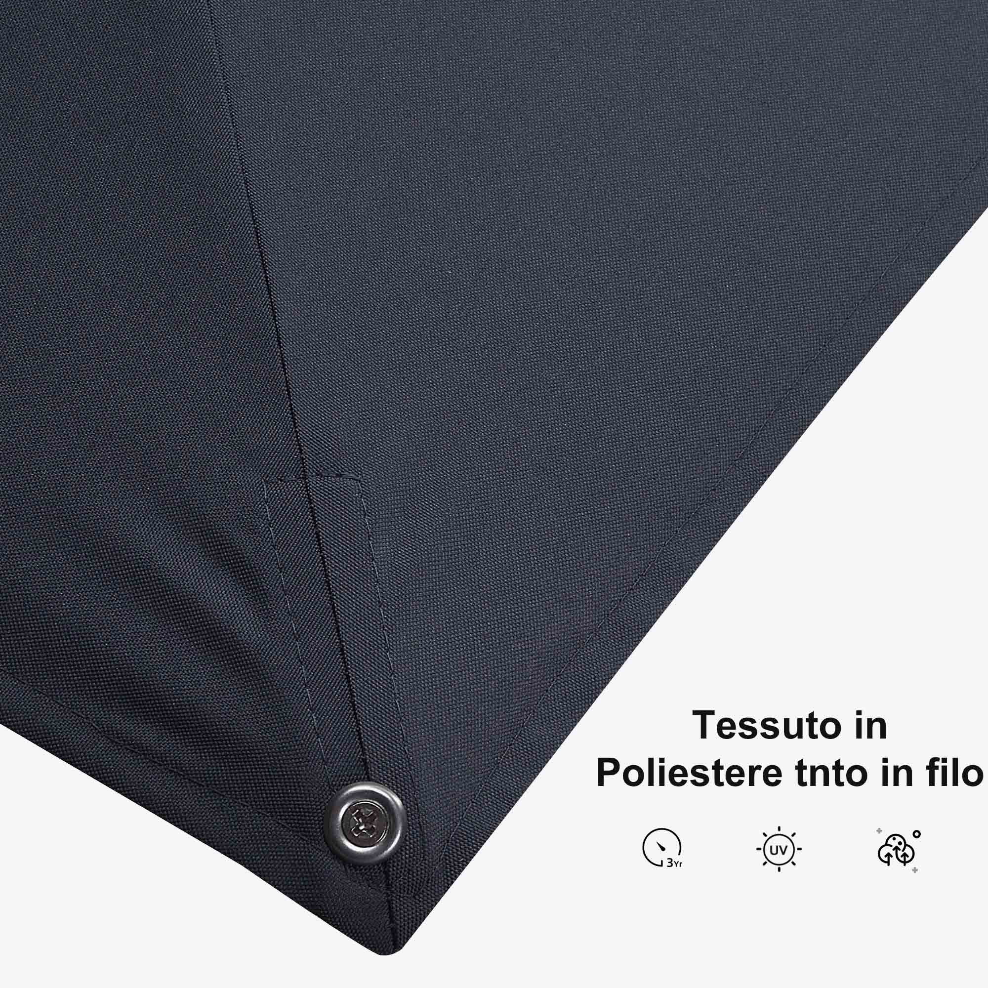 PURPLE LEAF Ombrellone da Giardino Ombrellone Quadrato Girevole con Rotazione a 360 gradi per esterno con luci ,Con Base