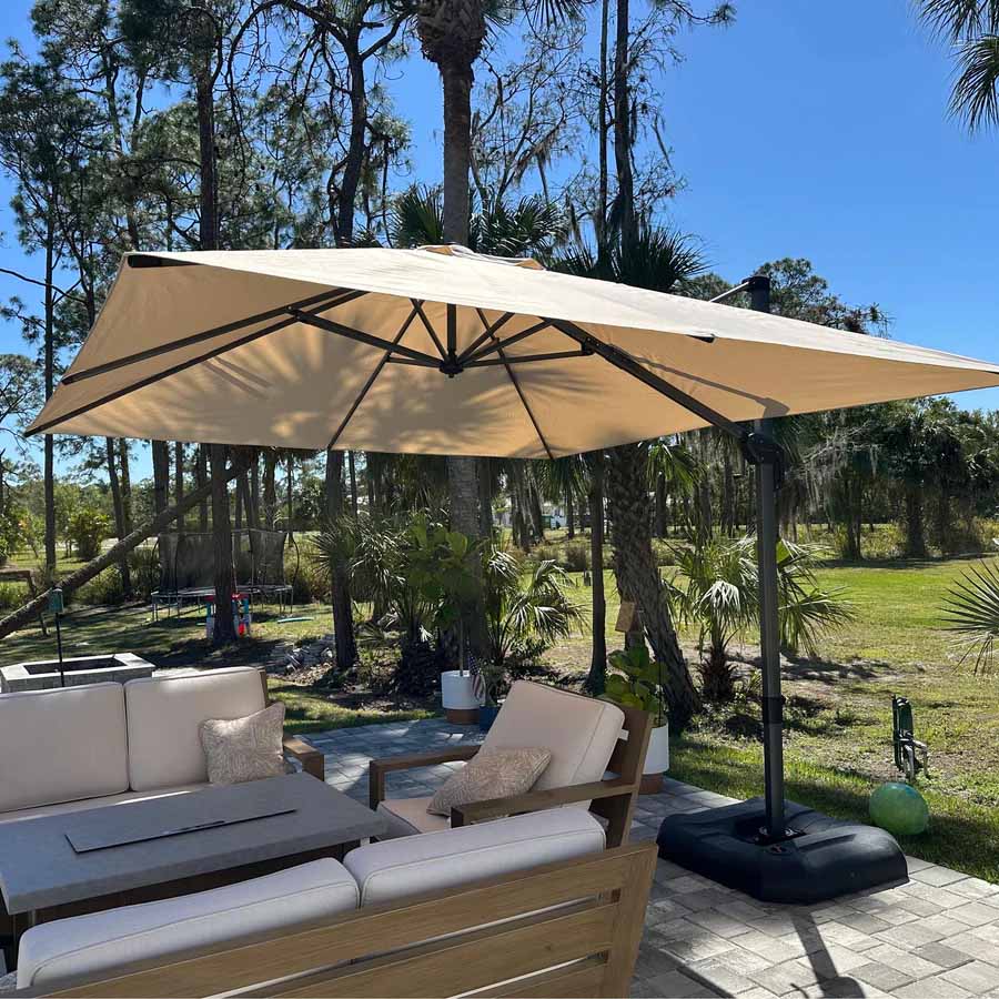 PURPLE LEAF Ombrellone da Giardino Economico Quadrato