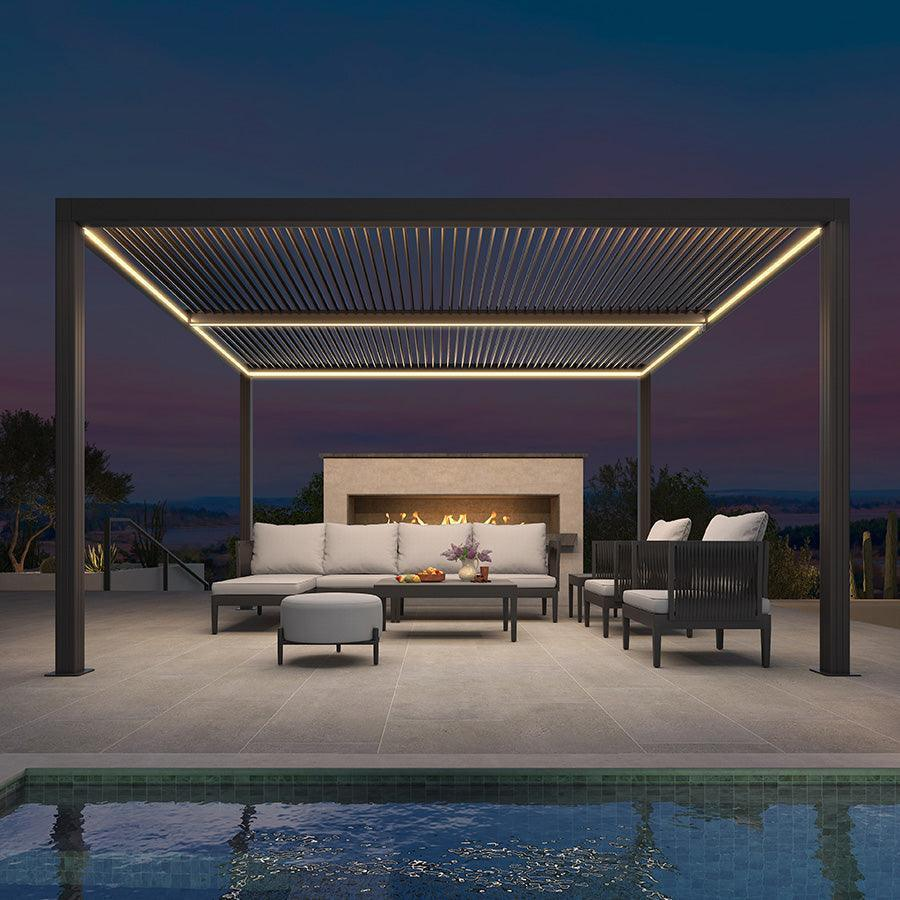 PURPLE LEAF Fascia LED Pro Luce Calda 3000K Sicurezza 24V Impermeabile con Telecomando per Pergola Bioclimatica