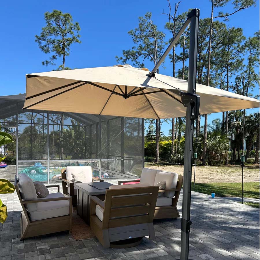 PURPLE LEAF Ombrellone da Giardino Economico Quadrato