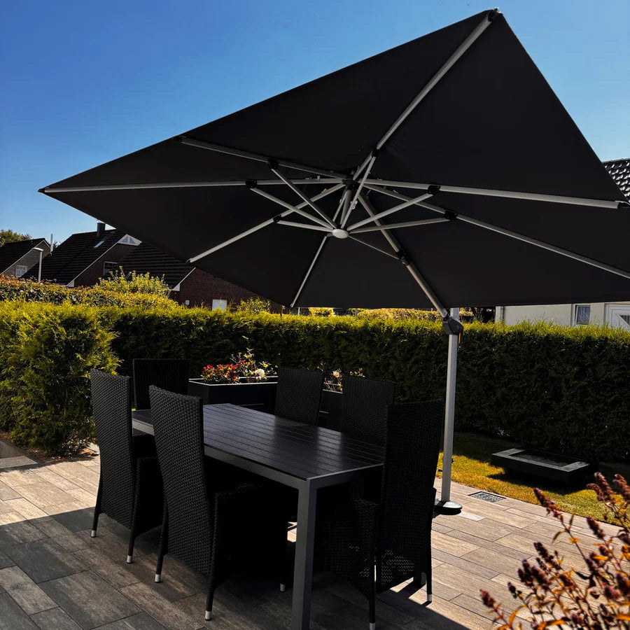 PURPLE LEAF Ombrellone da Giardino Rettangolari con Doppio Top e Luci