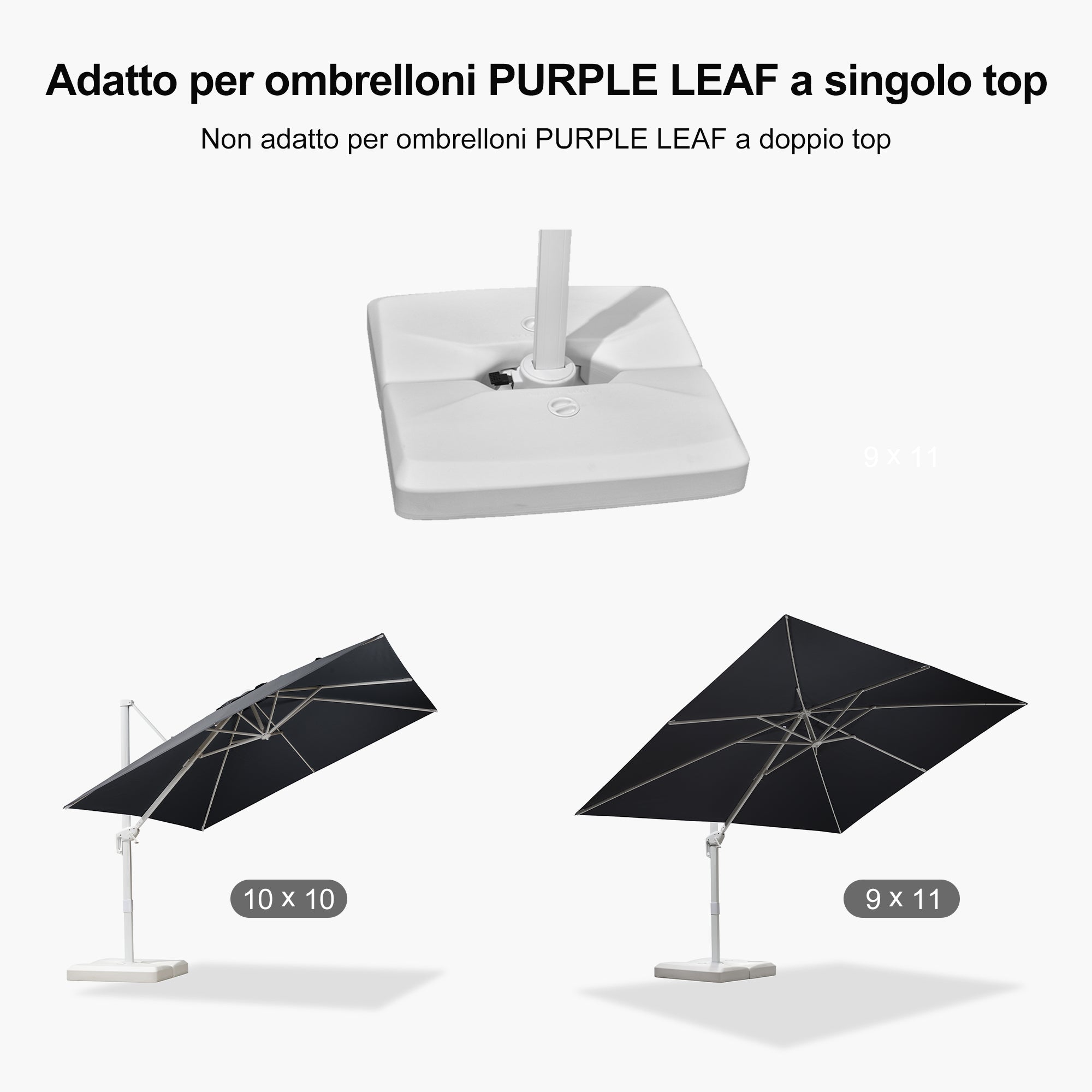 PURPLE LEAF Base per ombrellone in bianca ZY02XBBS-90