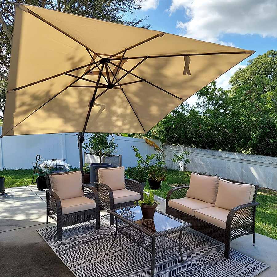 PURPLE LEAF Ombrellone da Giardino Economico Quadrato