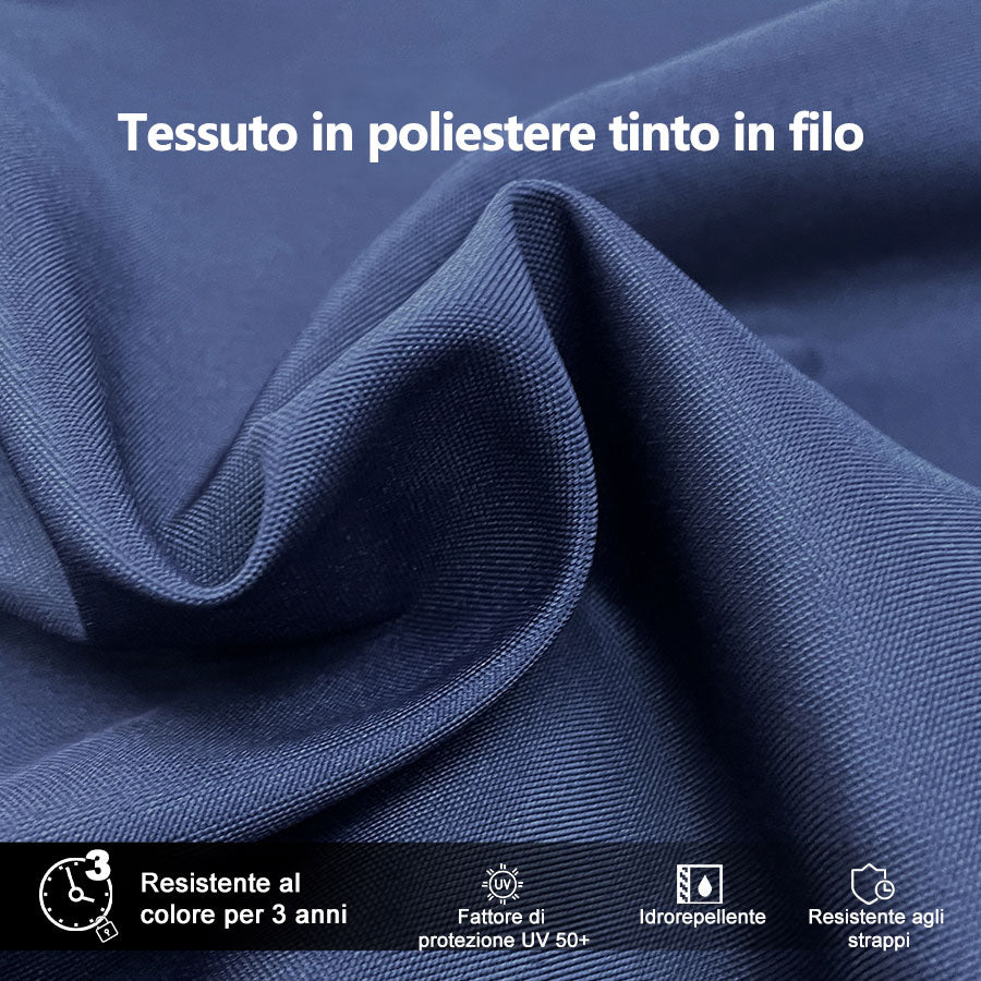 PURPLE LEAF Ombrellone Classico da Giardino Rotondo con Doppia Top e Rotazione a 360 Gradi ,con Base