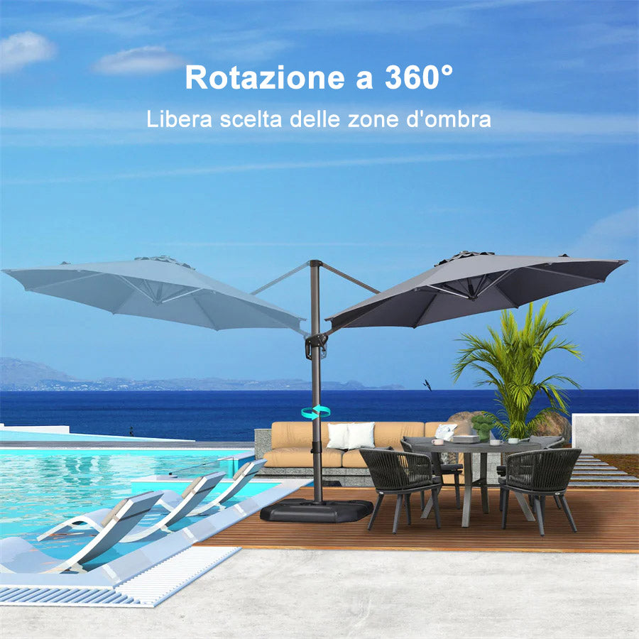 PURPLELEAF Ombrellone Rotondo da Giardino Economy,con Base