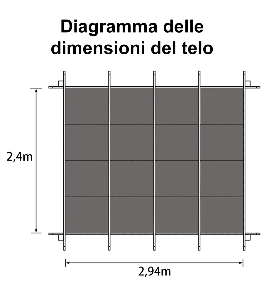 PURPLE LEAF Tessuto per pergolati retrattili Protezione UV Ricambiabile Installazione facile Compatibile solo con pergolati Purple Leaf