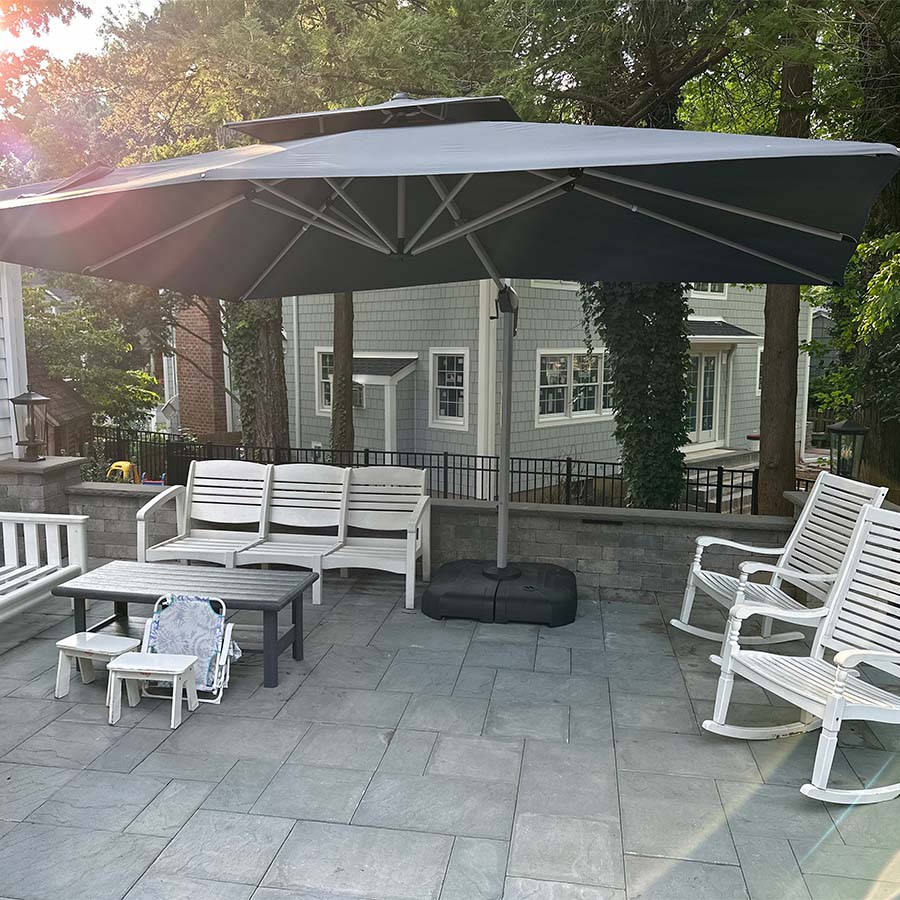 PURPLE LEAF Ombrellone Classico da Giardino Rettangolare con Doppia Top e Rotazione a 360 Gradi