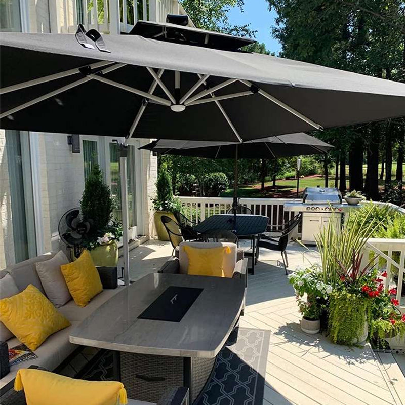 PURPLE LEAF Ombrellone Quadrati da Giardino con Doppio Top e luci