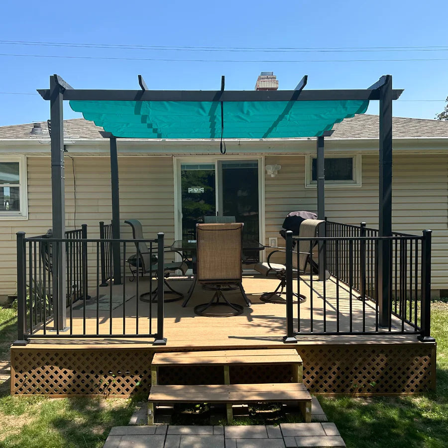 PURPLE LEAF Pergola Alluminio Pergolato da Giardino con Tetto ha Scomparsa Per Giardino Pergolati Terrazzo