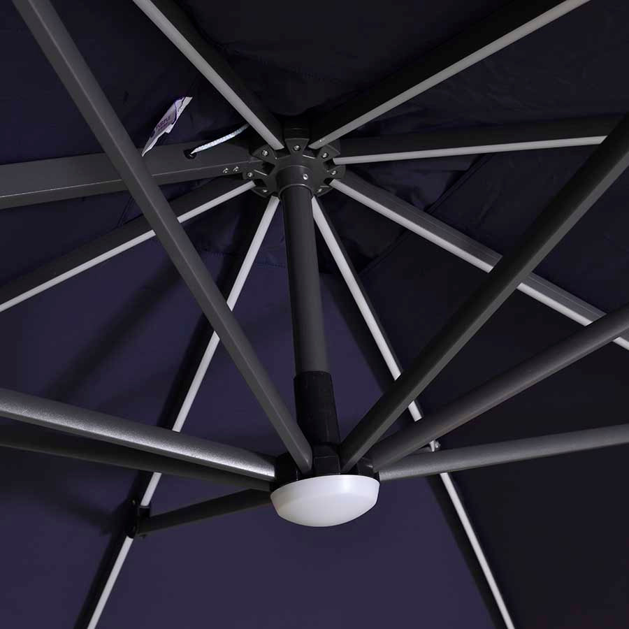 PURPLE LEAF Ombrellone da Giardino Ombrellone Quadrato Girevole con Rotazione a 360 gradi per esterno con luci ,Con Base
