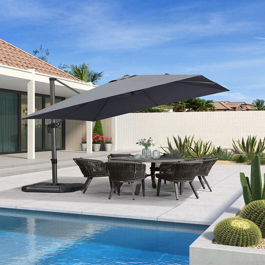 PURPLELEAF Ombrellone da Giardino Economico Quadrato ,con Base