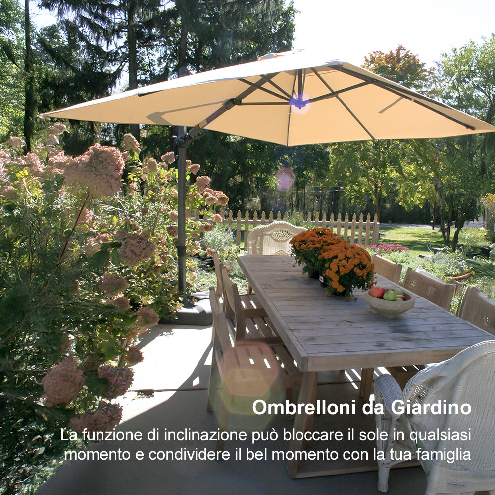 PURPLE LEAF Ombrellone da Giardino Quadrato inclinabile economico