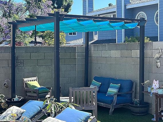 PURPLE LEAF Pergola Alluminio Pergolato da Giardino con Tetto ha Scomparsa Per Giardino Pergolati Terrazzo