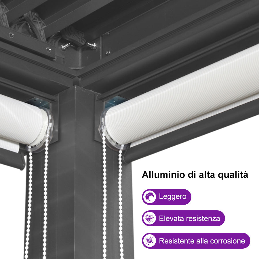 PURPLE LEAF tende avvolgibili per Pergola Bioclimatica isolamento termico protezione UV protezione solare tessuto impermeabile per terrazzo tende laterali