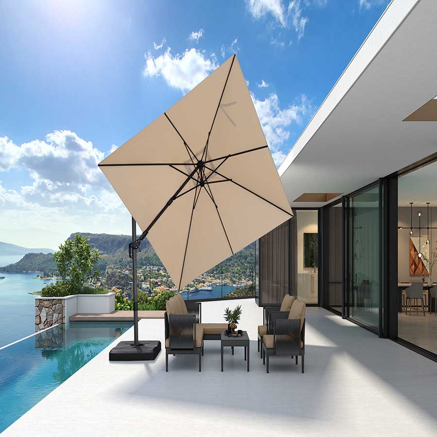 PURPLE LEAF Ombrellone da Giardino Quadrato inclinabile economico