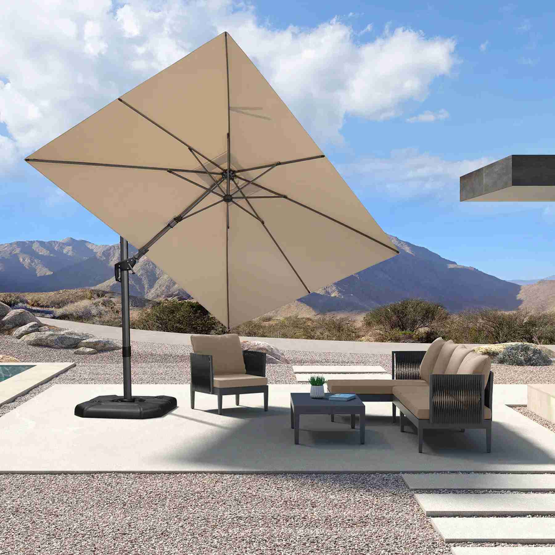 PURPLE LEAF Ombrellone da Giardino Rettangolare inclinabile economico