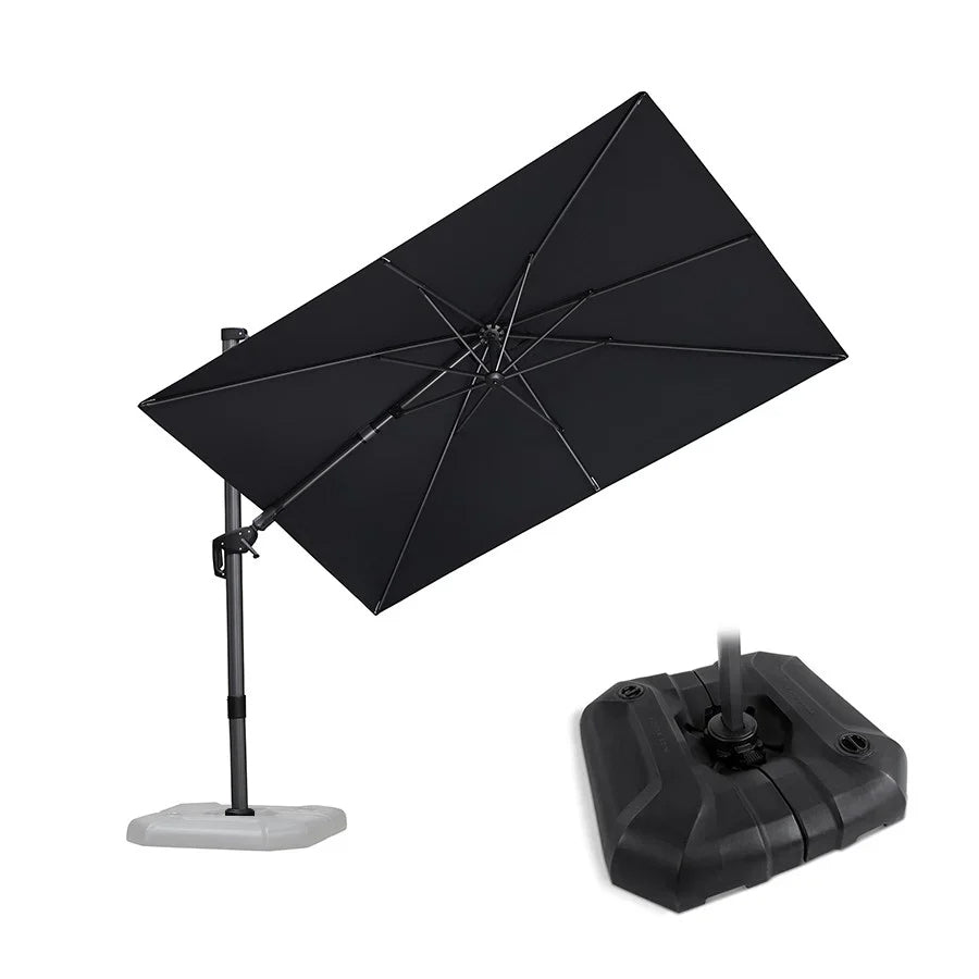 PURPLE LEAF Ombrellone da Giardino Rettangolare inclinabile economico,con Base