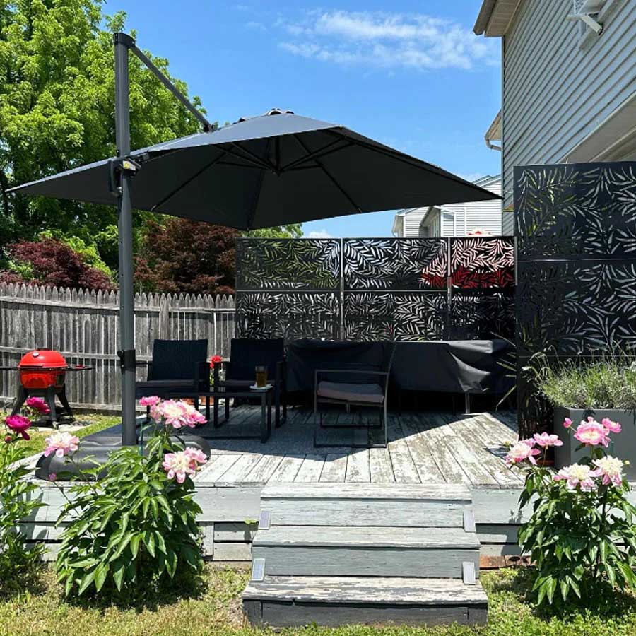 PURPLE LEAF Ombrellone da Giardino Economico Quadrato