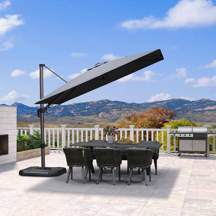 PURPLE LEAF Ombrellone da Giardino Rettangolare inclinabile economico,con Base