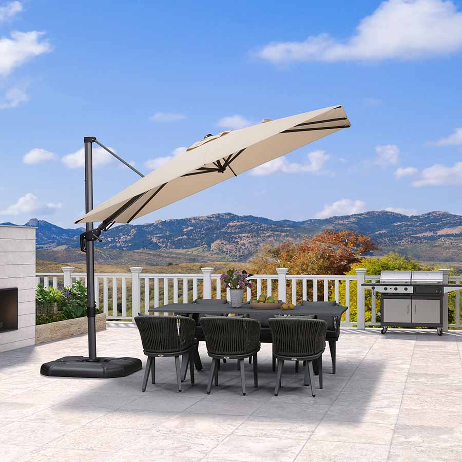 PURPLE LEAF Ombrellone da Giardino Rettangolare inclinabile economico,con Base