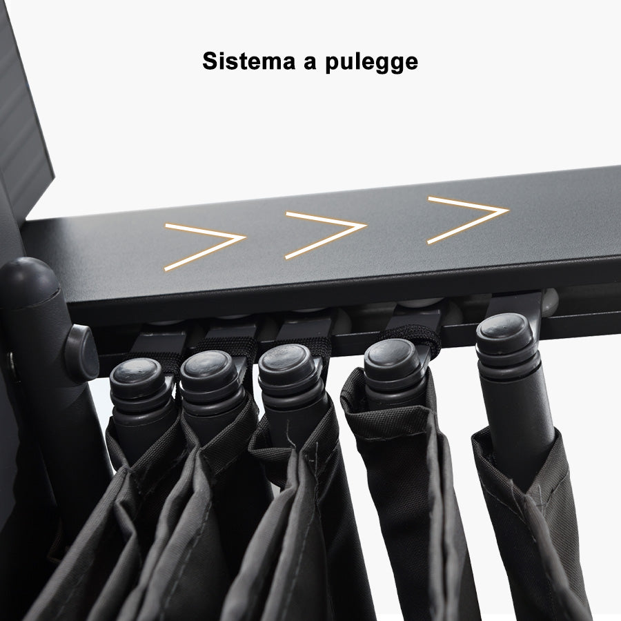 PURPLE LEAF pergola retrattile in alluminio per esterni con tettoia parasole, terrazza, riparo per cortile, padiglione barbecue in metallo-PRG