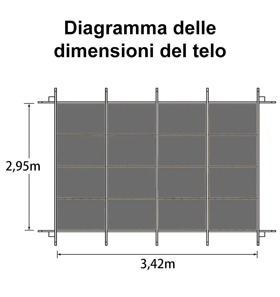 PURPLE LEAF Tessuto per pergolati retrattili Protezione UV Ricambiabile Installazione facile Compatibile solo con pergolati Purple Leaf