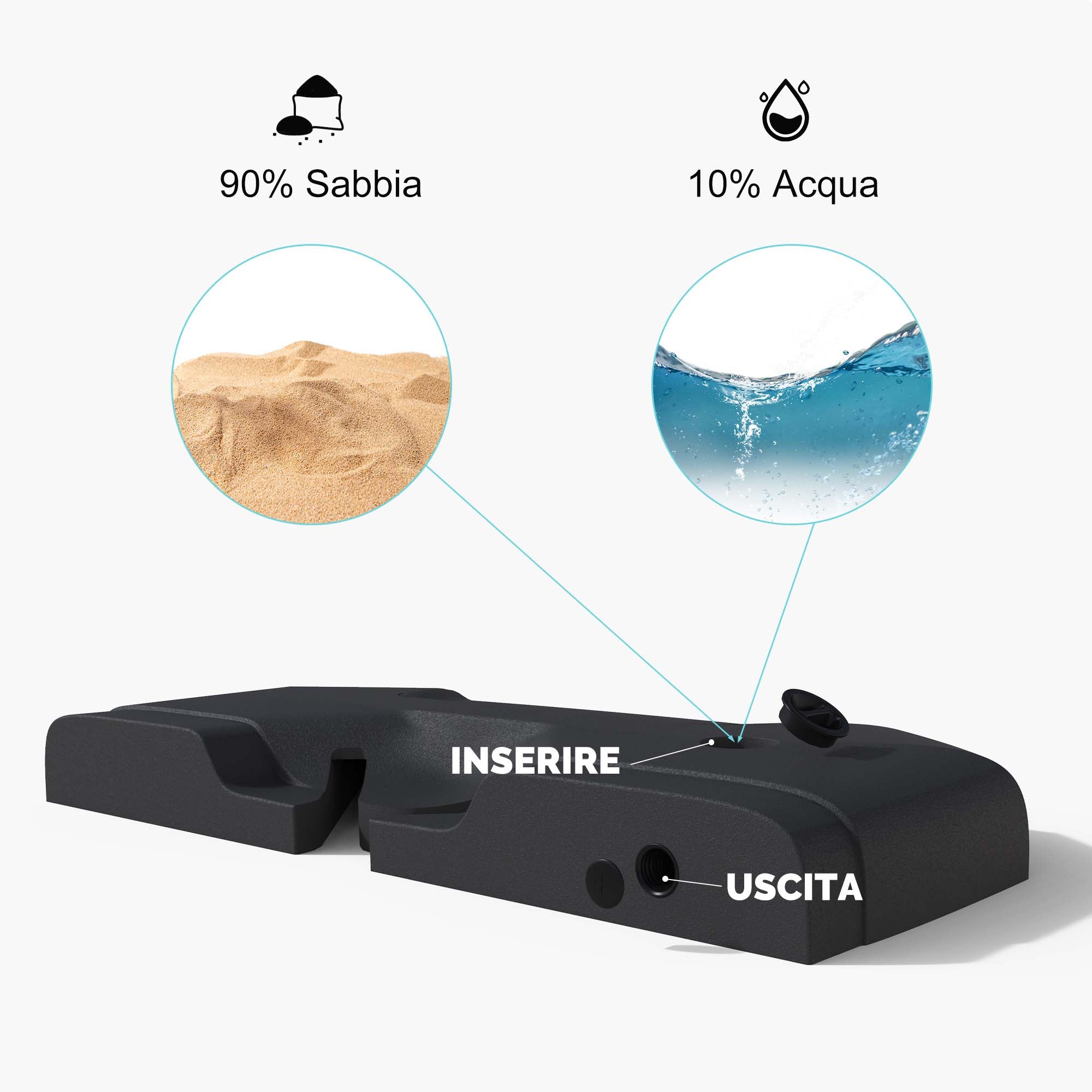 PURPLE LEAF Base per Ombrellone Economico ZY04BSSBL-150-NEW