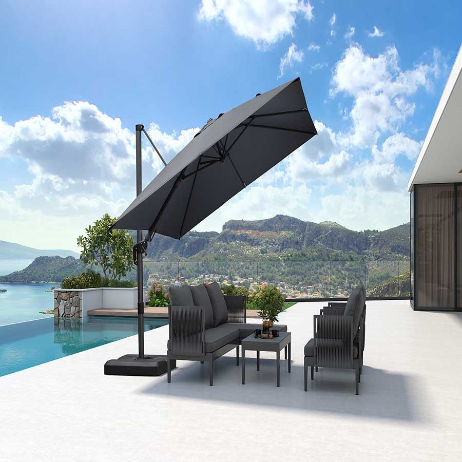 PURPLE LEAF Ombrellone da Giardino Quadrato inclinabile economico