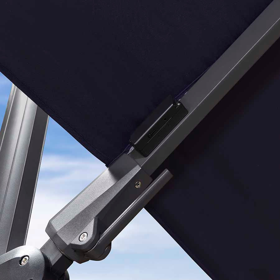 PURPLE LEAF Ombrellone da Giardino Ombrellone Quadrato Girevole con Rotazione a 360 gradi per esterno con luci ,Con Base