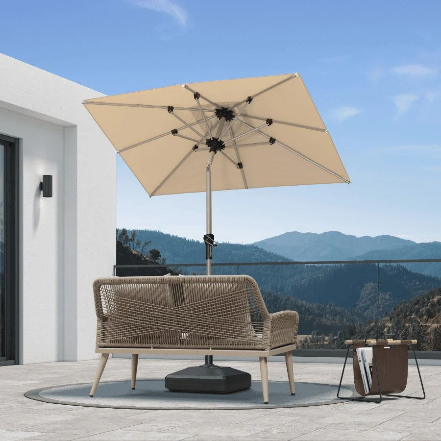 PURPLE LEAF Ombrellone da Giardino in lega di Alluminio con Inclinazione di 30°, Ombrellone da Tavolo, Ombrellone con palo centrale Impermeabile, Adatto per Giardini, Mercati