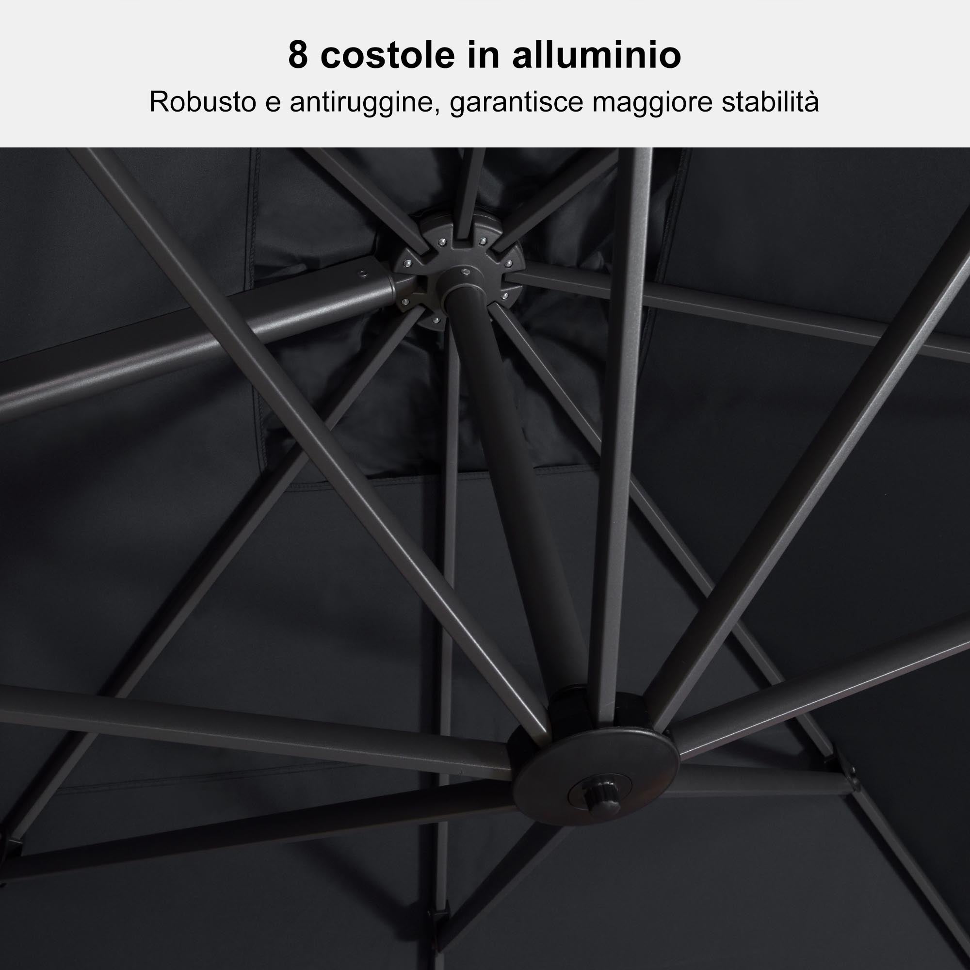 PURPLELEAF Ombrellone da Giardino Economico Quadrato ,con Base