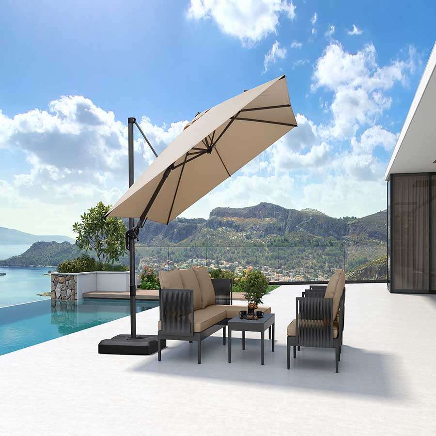 PURPLE LEAF Ombrellone da Giardino Quadrato inclinabile economico