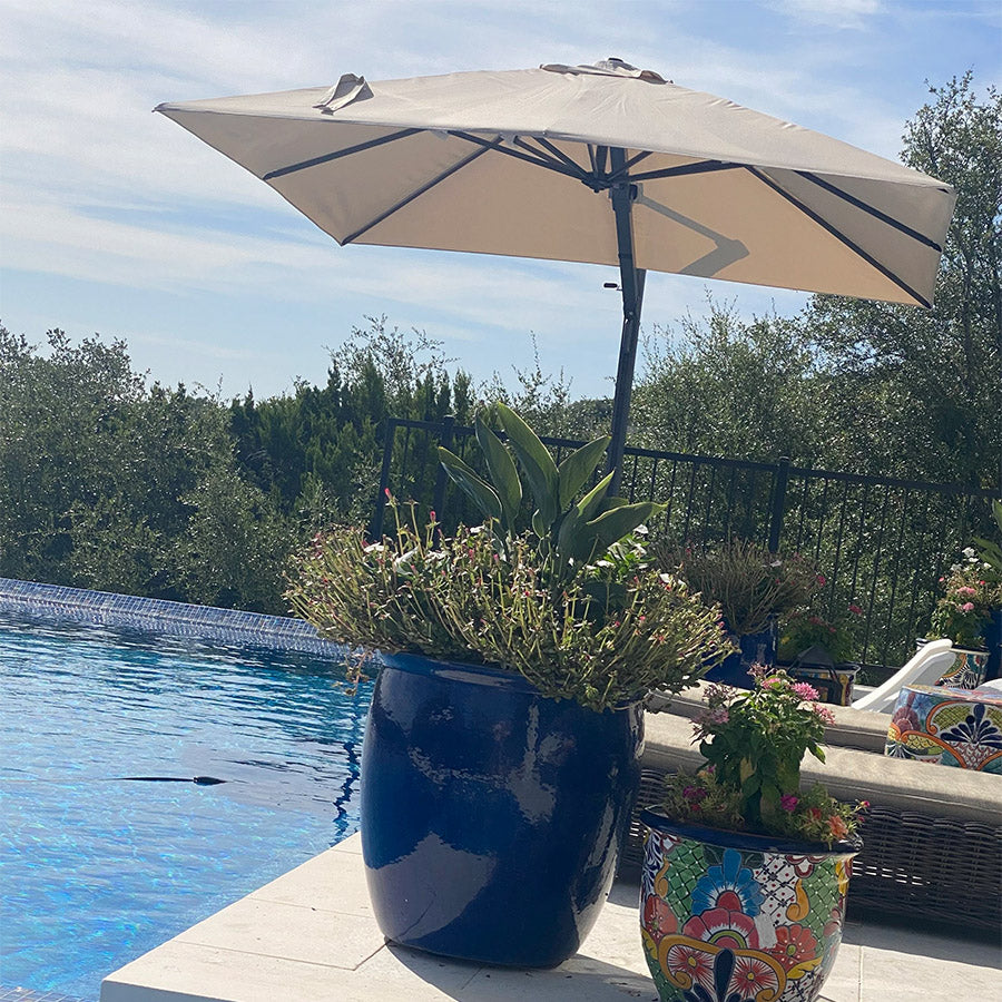PURPLE LEAF Grande Ombrellone da Giardino in Alluminio,Rotazione a 360° e 5 livelli di Regolazione dell'altezza