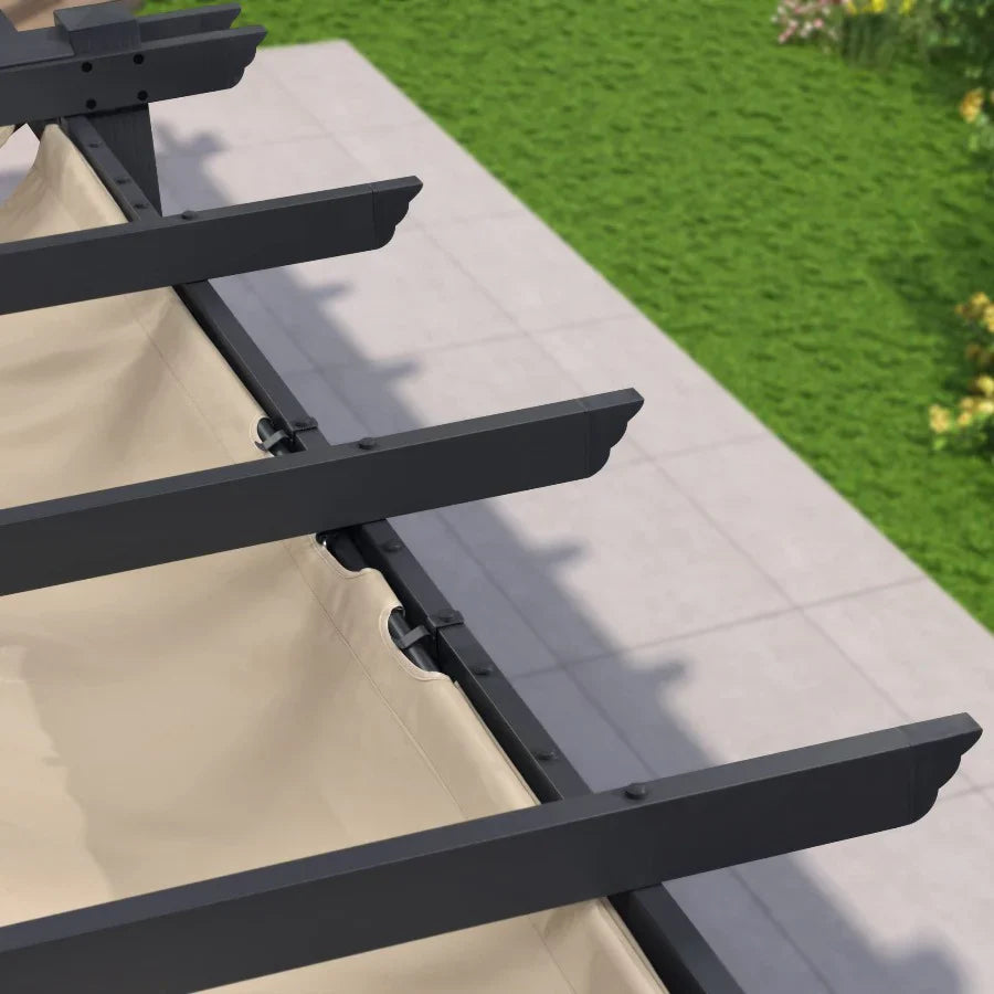 PURPLE LEAF Pergola Alluminio Pergolato da Giardino con Tetto ha Scomparsa Per Giardino Pergolati Terrazzo