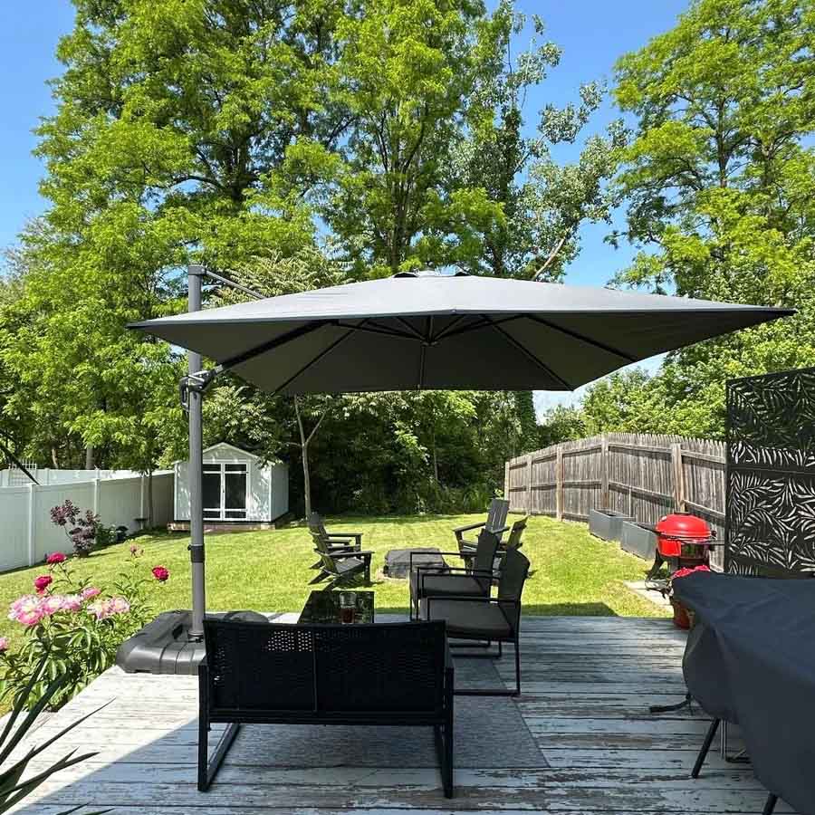 PURPLE LEAF Ombrellone da Giardino Economico Quadrato