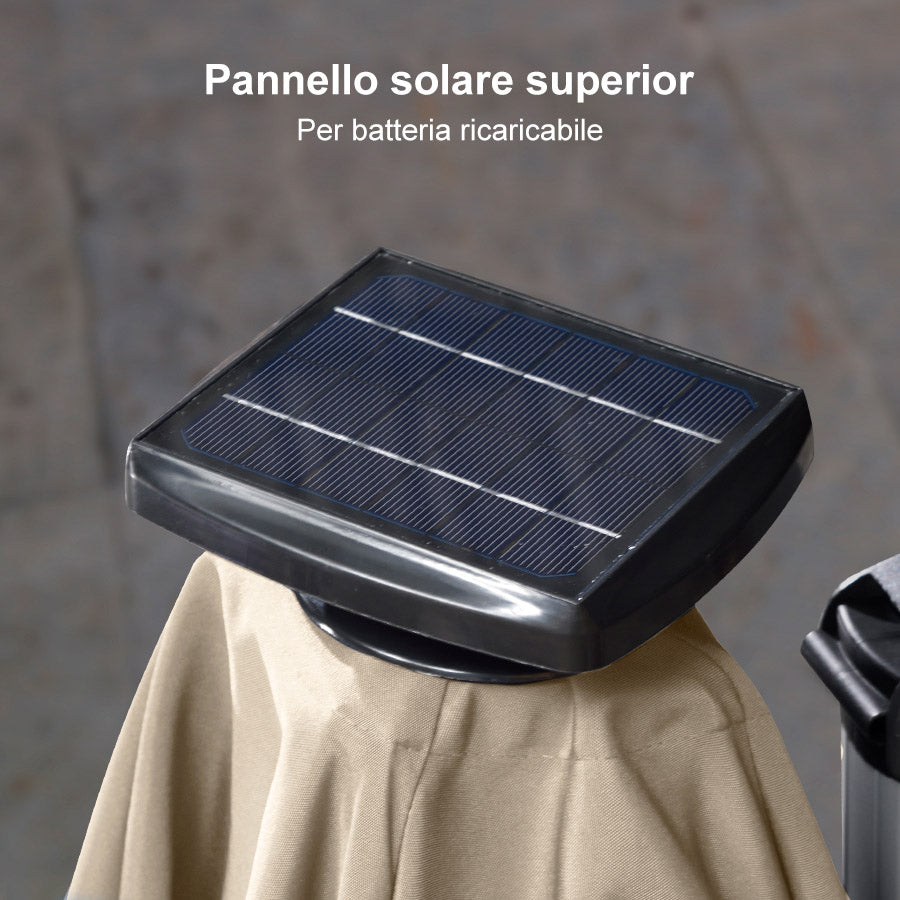 PURPLE LEAF Ombrellone da Giardino Rettangolari con Doppio Top e Luci