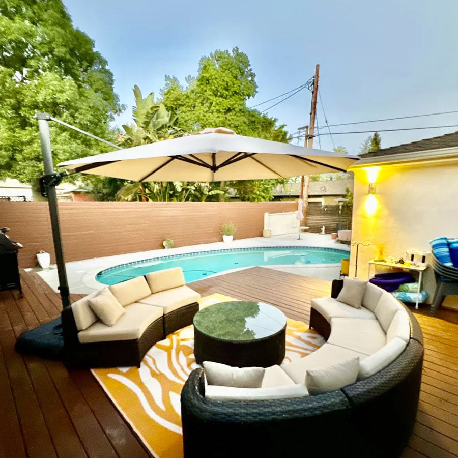 PURPLELEAF Ombrellone Rotondo da Giardino Economy,con Base