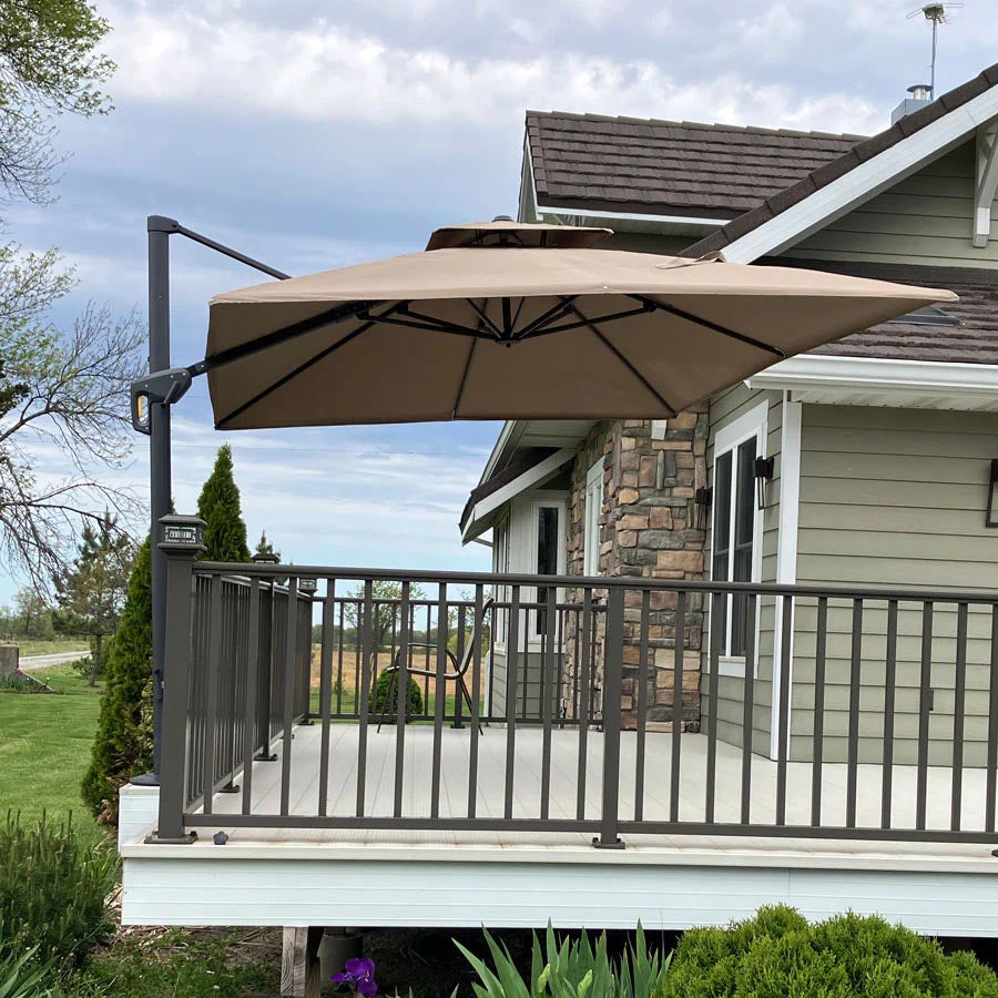 PURPLE LEAF Ombrellone doppio Top Quadrato per Giardino