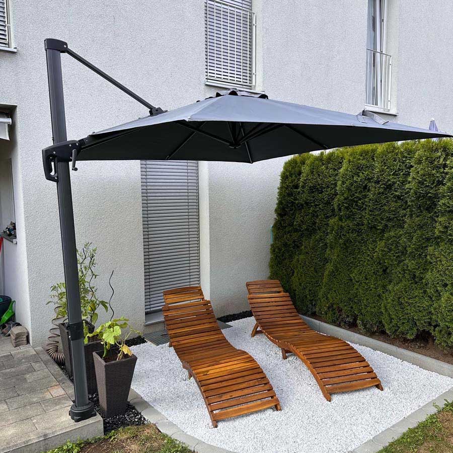 PURPLELEAF Ombrellone da Giardino Economico Quadrato ,con Base