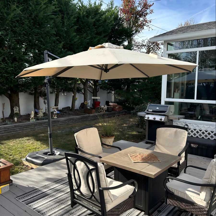 PURPLELEAF Ombrellone Rotondo da Giardino Economy,con Base