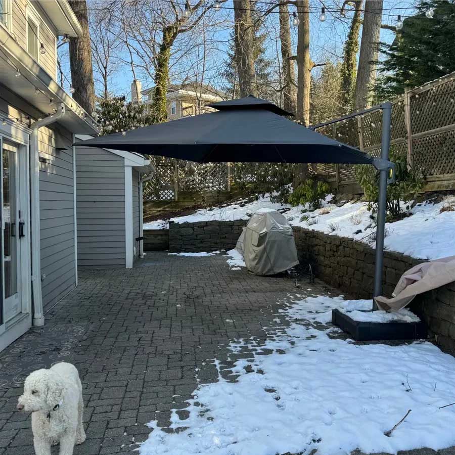 PURPLE LEAF Ombrellone doppio Top Quadrato per Giardino