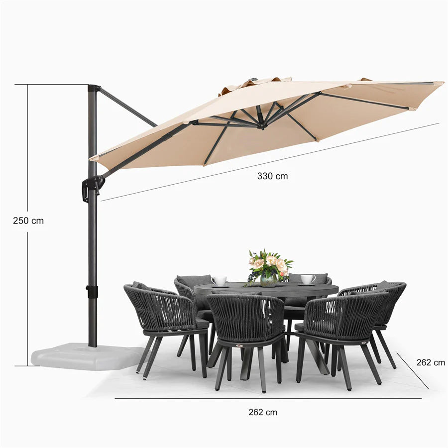 PURPLELEAF Ombrellone Rotondo da Giardino Economy,con Base