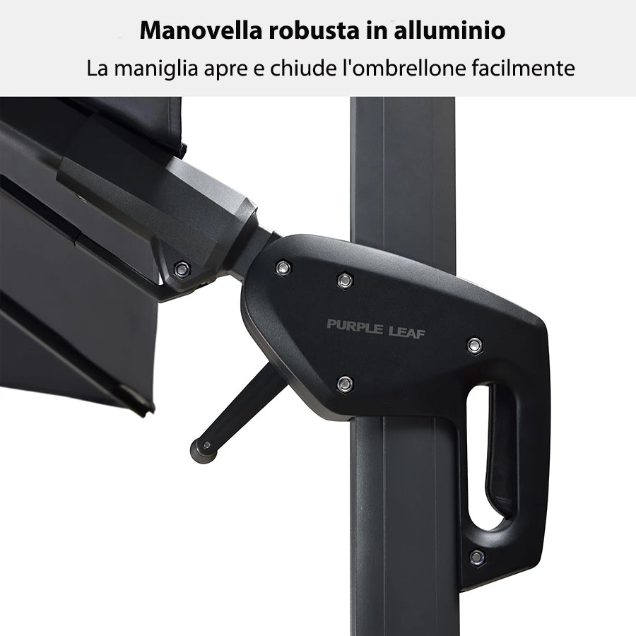 PURPLE LEAF Ombrellone da Giardino Quadrato inclinabile economico ,con Base