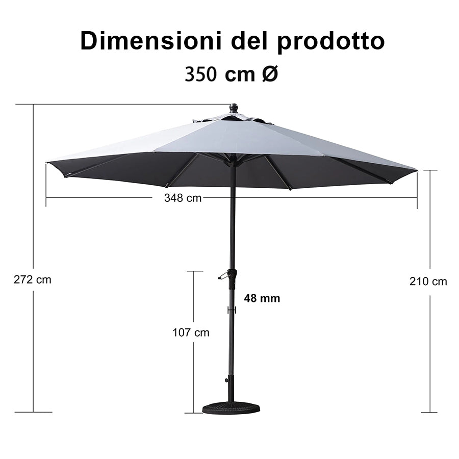 PURPLE LEAF Ombrellone in Alluminio per Giardino, Terrazza e Attività Commerciali – Robusto Ombrellone da Esterno